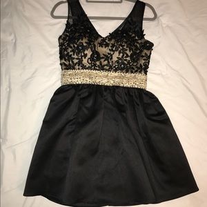 Short black/nude homecoming dress