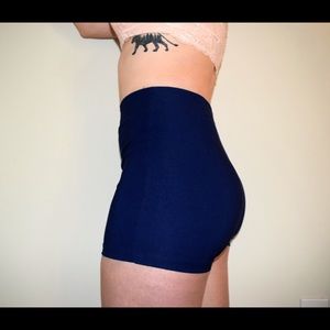 Ultra High Waisted Navy Shorts