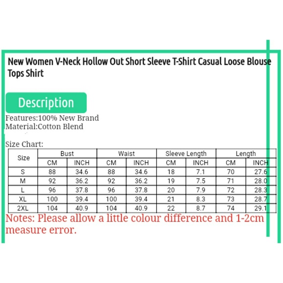 🎆1SMALL LEFT🎆NEW💕LOOSE V NECK HOLLOW OUT TOP - Picture 4 of 5