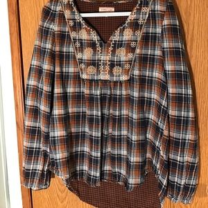 Long sleeve blue/orange tunic size M