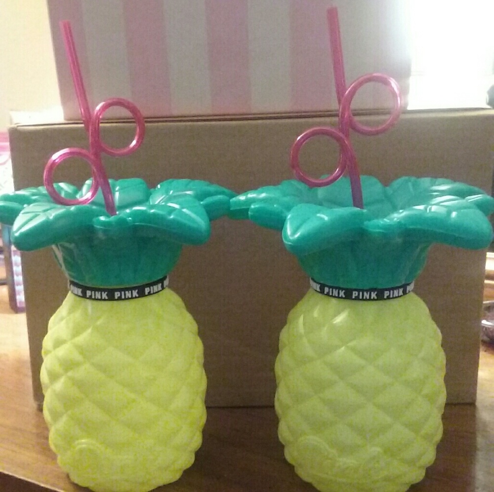 Victoria's Secret pink pineapple cups