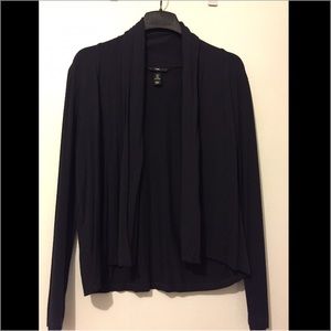 Navy open-front cardigan