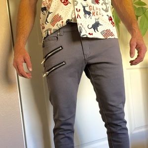Brand New w/tags TRIPPNYC grey zipper jeans