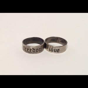 Rings Bands Freedom & Love size 6 sterling