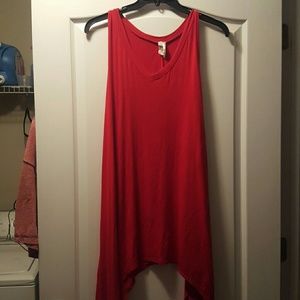 Sleeveless Red Asymmetrical Top 3xl