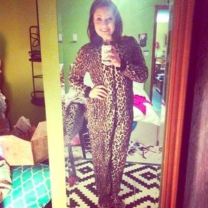 Leopard Print Footie Pajamas
