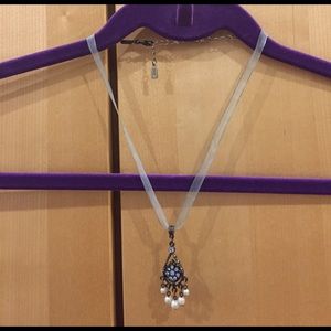 Blue chandelier necklace