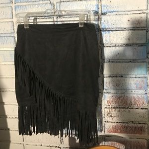 Black fringe skirt