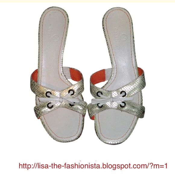 Cole Haan White Slide stack Heel Animal Print 7.5B - Picture 1 of 3