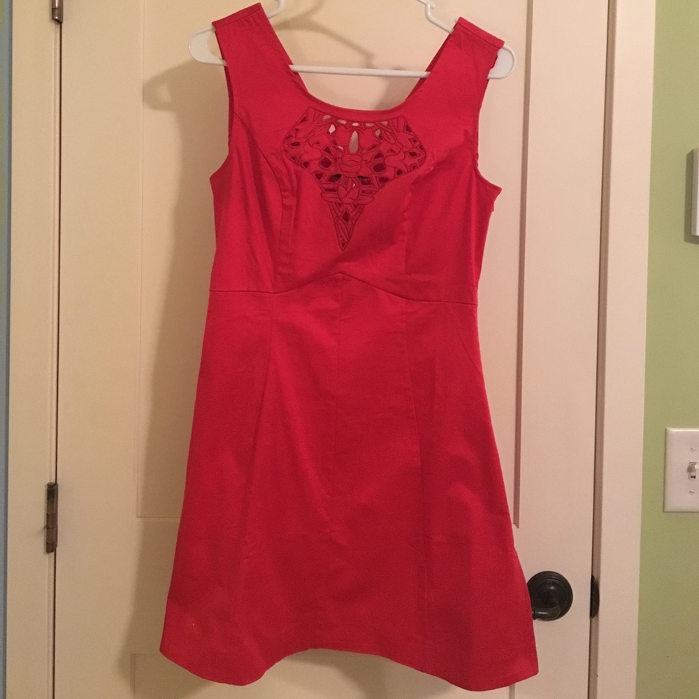Red cut out dress