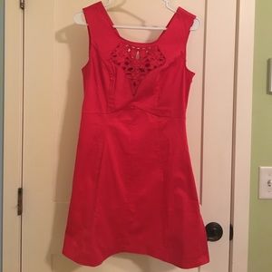 Red cut out dress