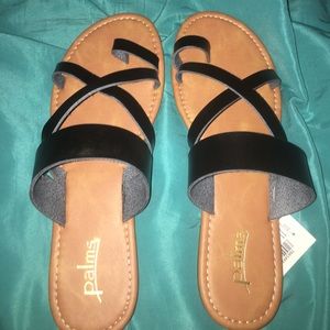 Palms black strapped sandals