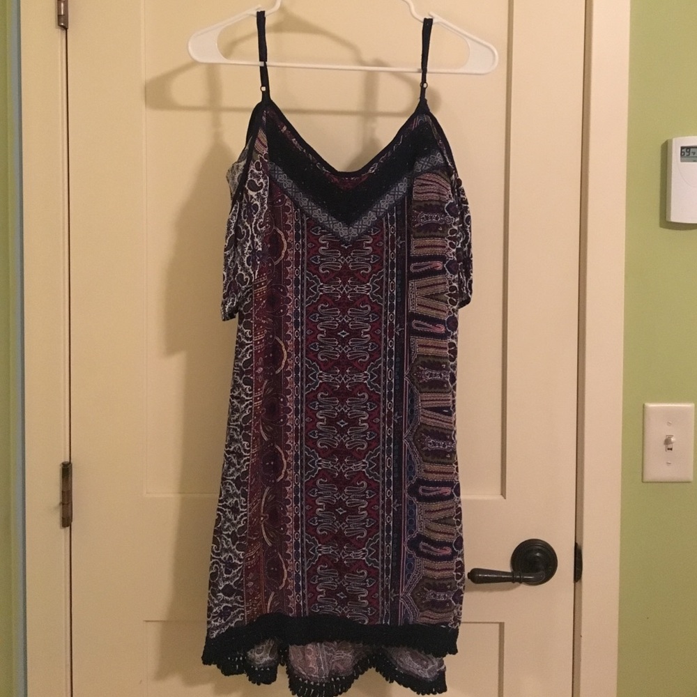 Blue/purple paisley print dress