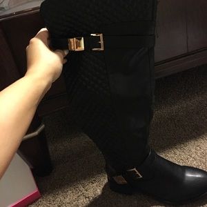 Black knee high Moto-riding boot from shoe dazzle