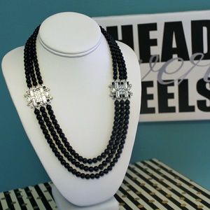 Lia Sophia Blue Beaded Rhinestone Necklace