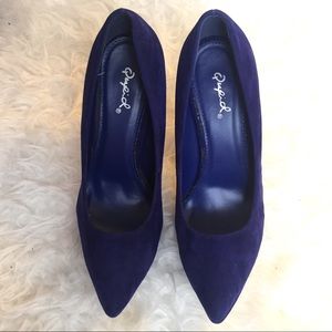 磊 SALE: Qupid faux blue suede shoes