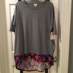 Lularoe Irma Gray Detail at Bottom Medium