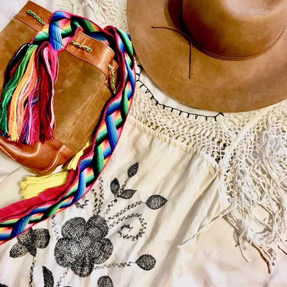 Free People Dresses & Skirts - Free People Embroidered and Fringe dress