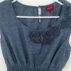 Denim Tea length dress size Large Merona brand