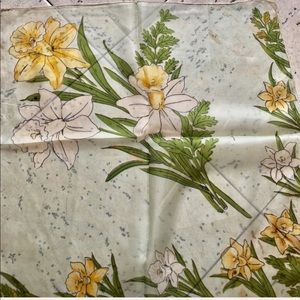 Vintage Blue Flower Scarf Handkerchief