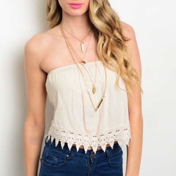 NWT Strapless Boho Top 🍃 - Picture 1 of 4