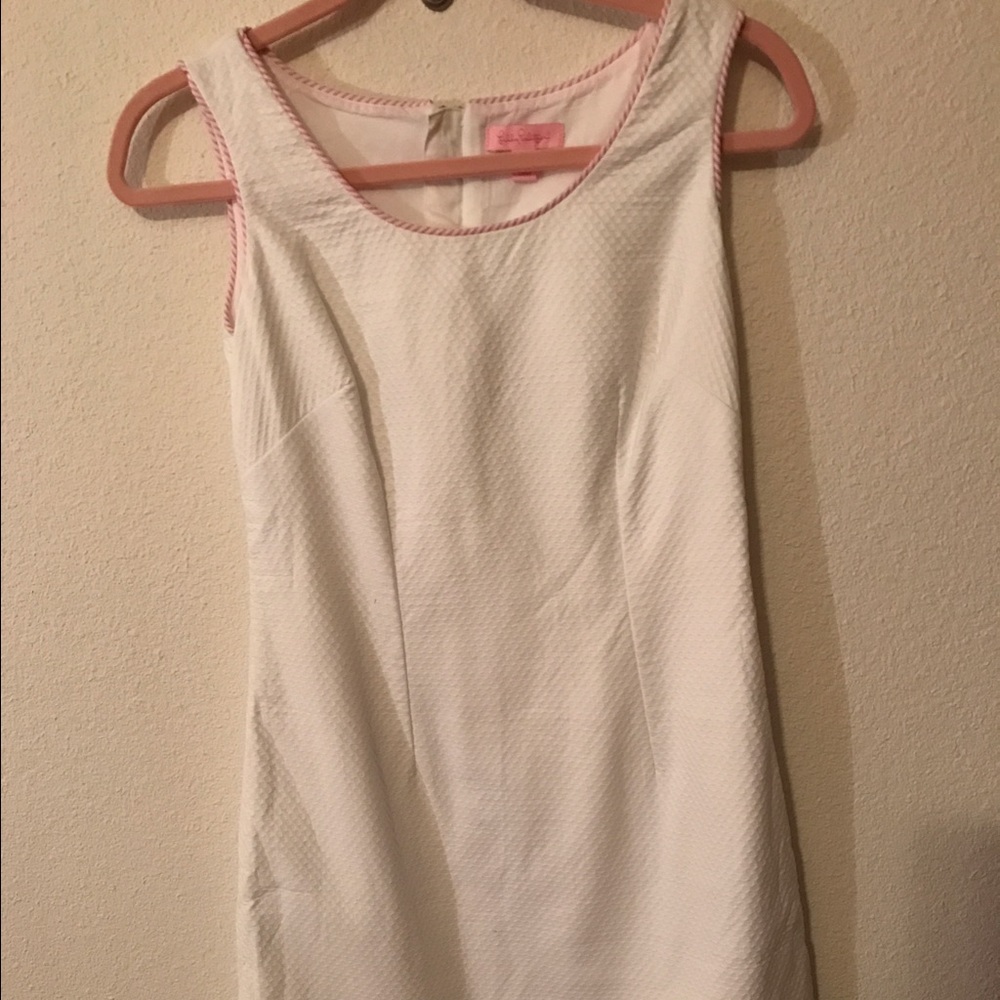 Lilly Pulitzer Scalloped Seersucker White Dress