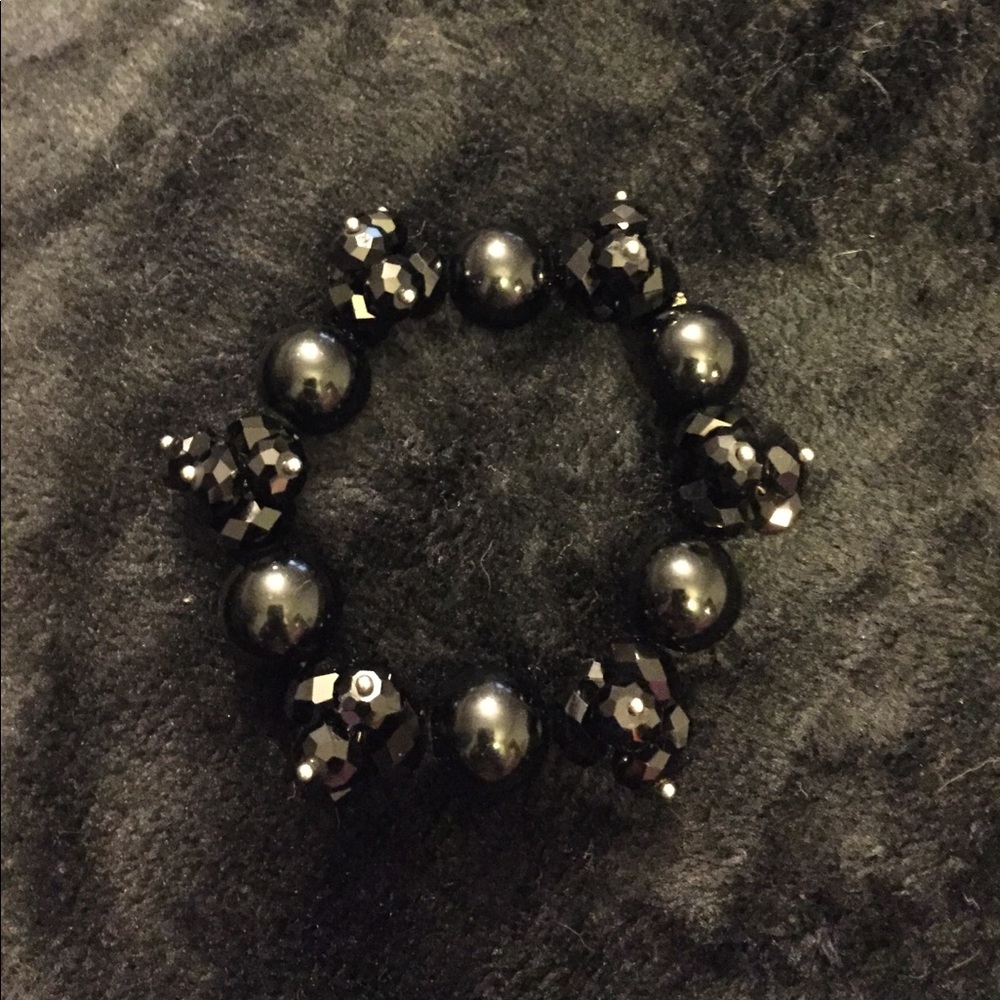 Black Bead Fashion Stretch Bracelet