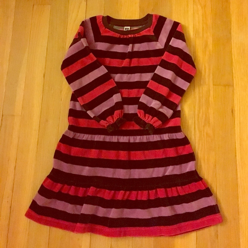 Girls GAP Velour Striped Dress Size 5
