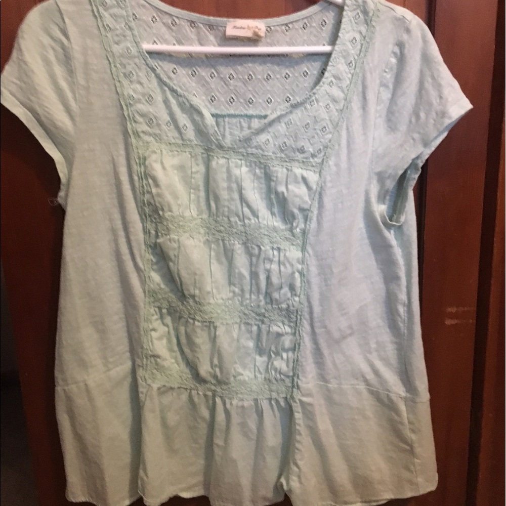 Mint Green/Blue Anthropologie shirt