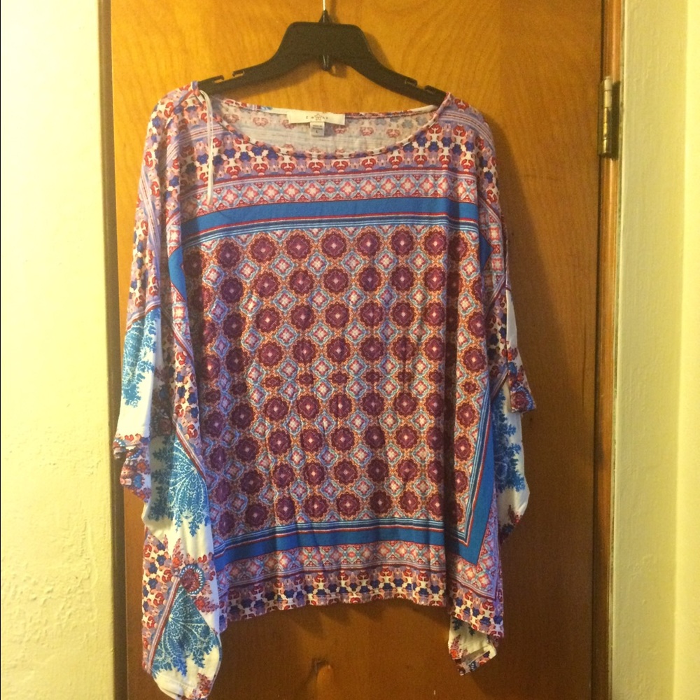 Aztec Print Kimono Top