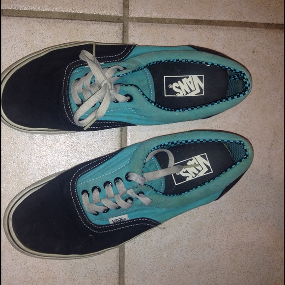 turquoise and black vans