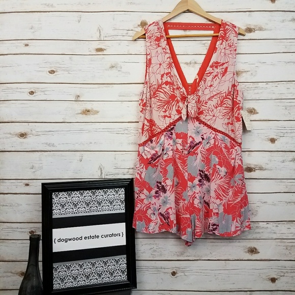 Free People Pants - {Free People} Santiago Grapefruit Romper-Medium
