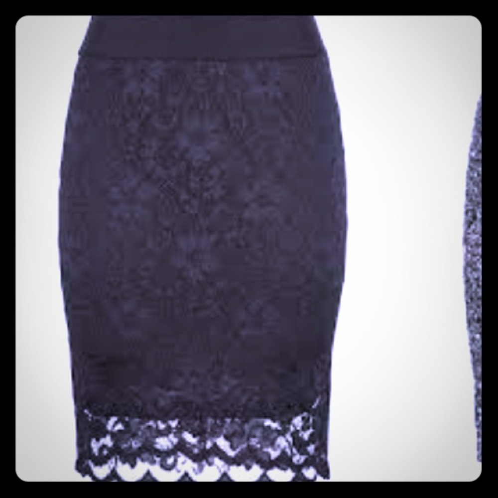 Black Lace Pencil Skirt