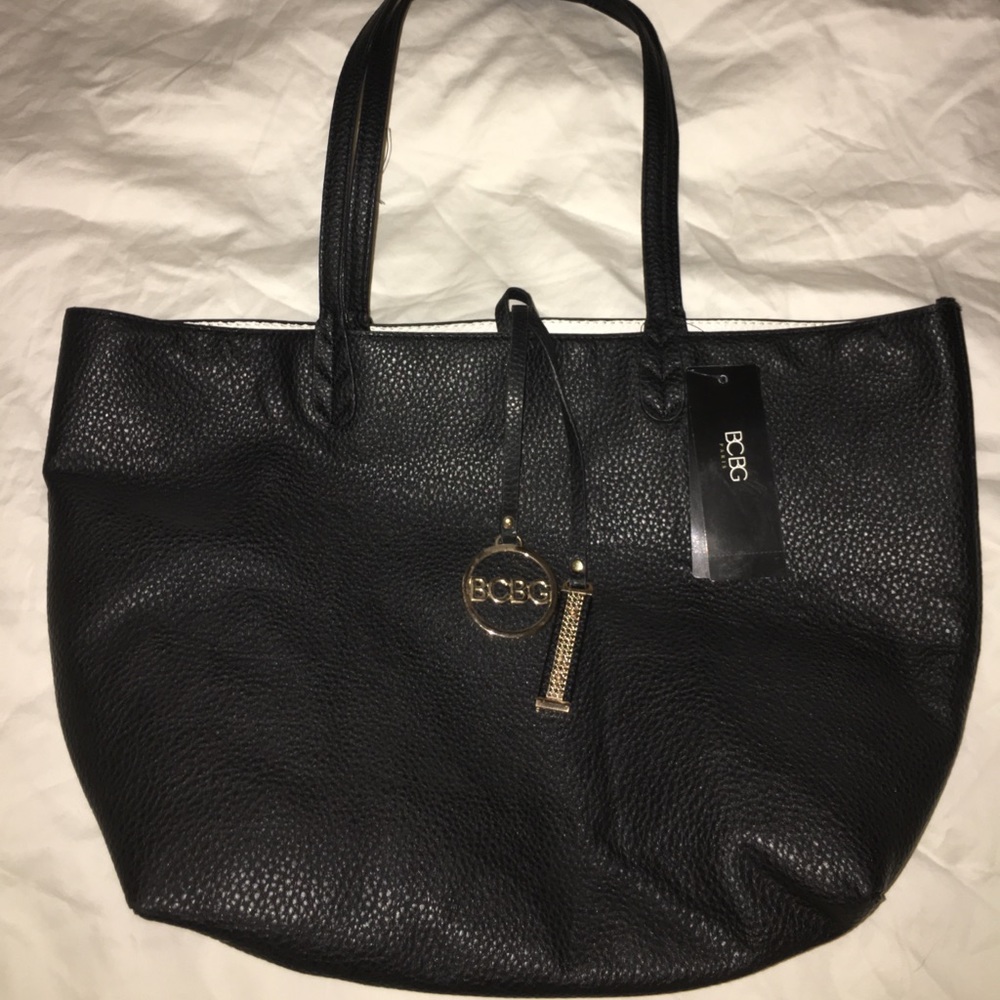 BCBG black leather purse