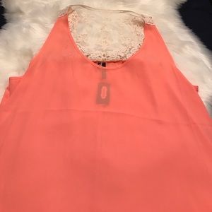 Maurice's chiffon peach top XL