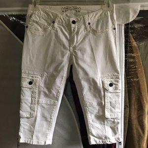 ROBIN'S CARGO CROPPED JEANS SZ 28