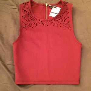 Sparkle and Fade red cut out crop top