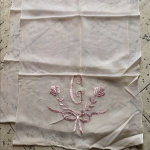 Vintage Letter C Crepe Long Scarf