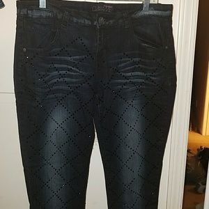 Black studded blue Jeans