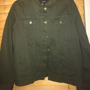Olive green denim jacket