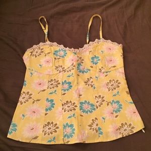 Necessary Objects yellow flowered top