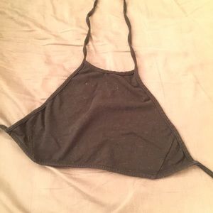 Black tie halter top