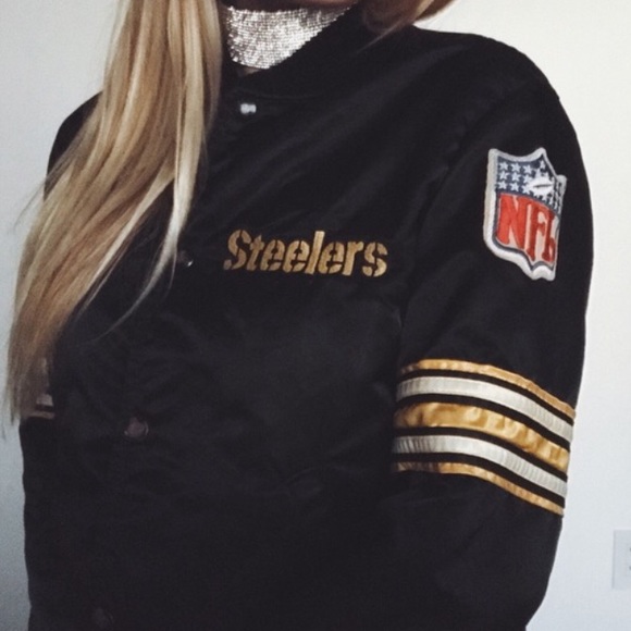 vintage Jackets & Blazers - Black steelers Vitange jacket