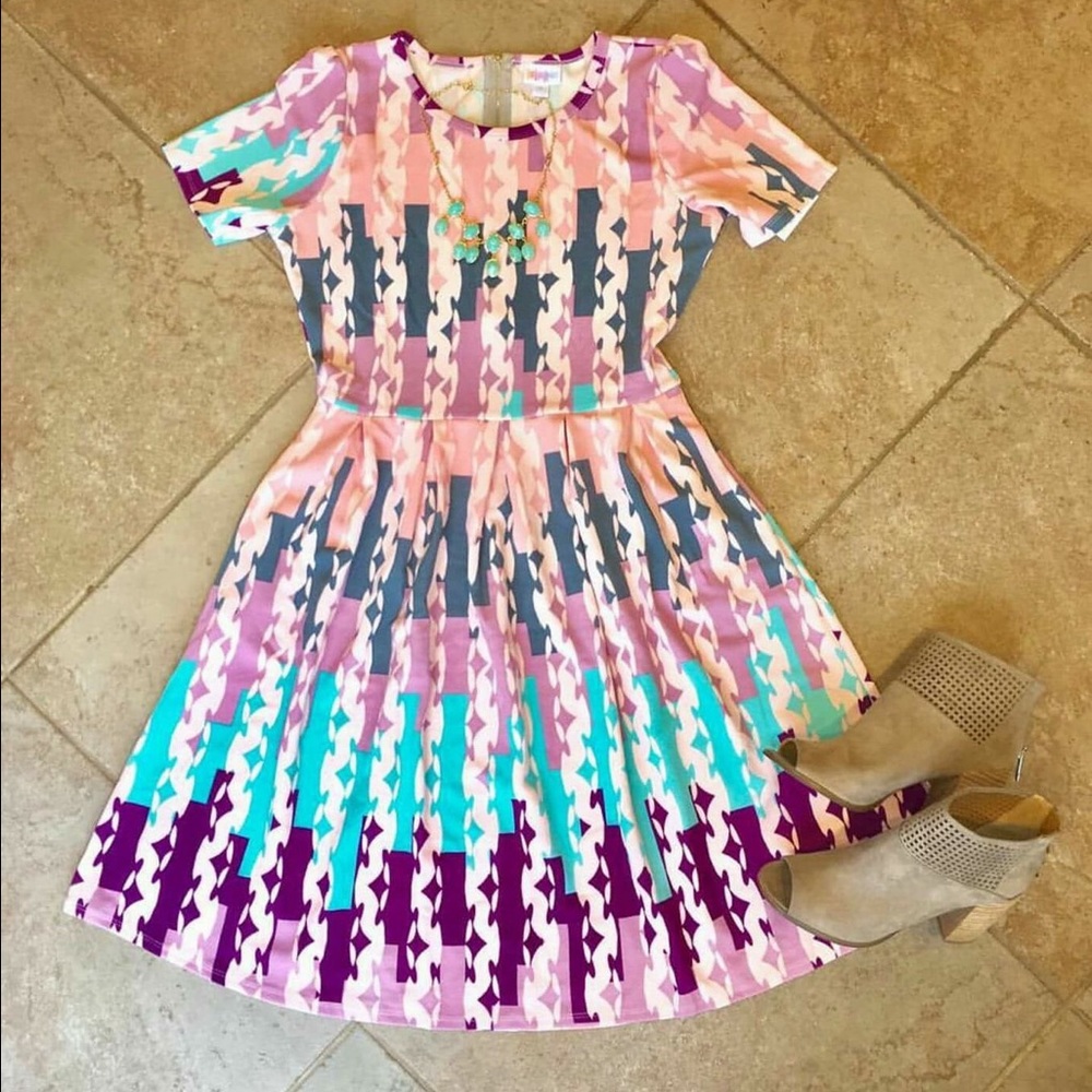 LuLaRoe small Amelia Easter pastel spring dress