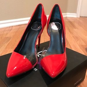 Donald J Pliner DMSX Red Leather Pumps. EUC 8.5