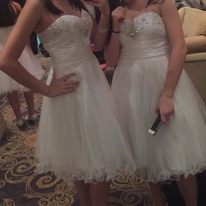 Pure white shortened dress