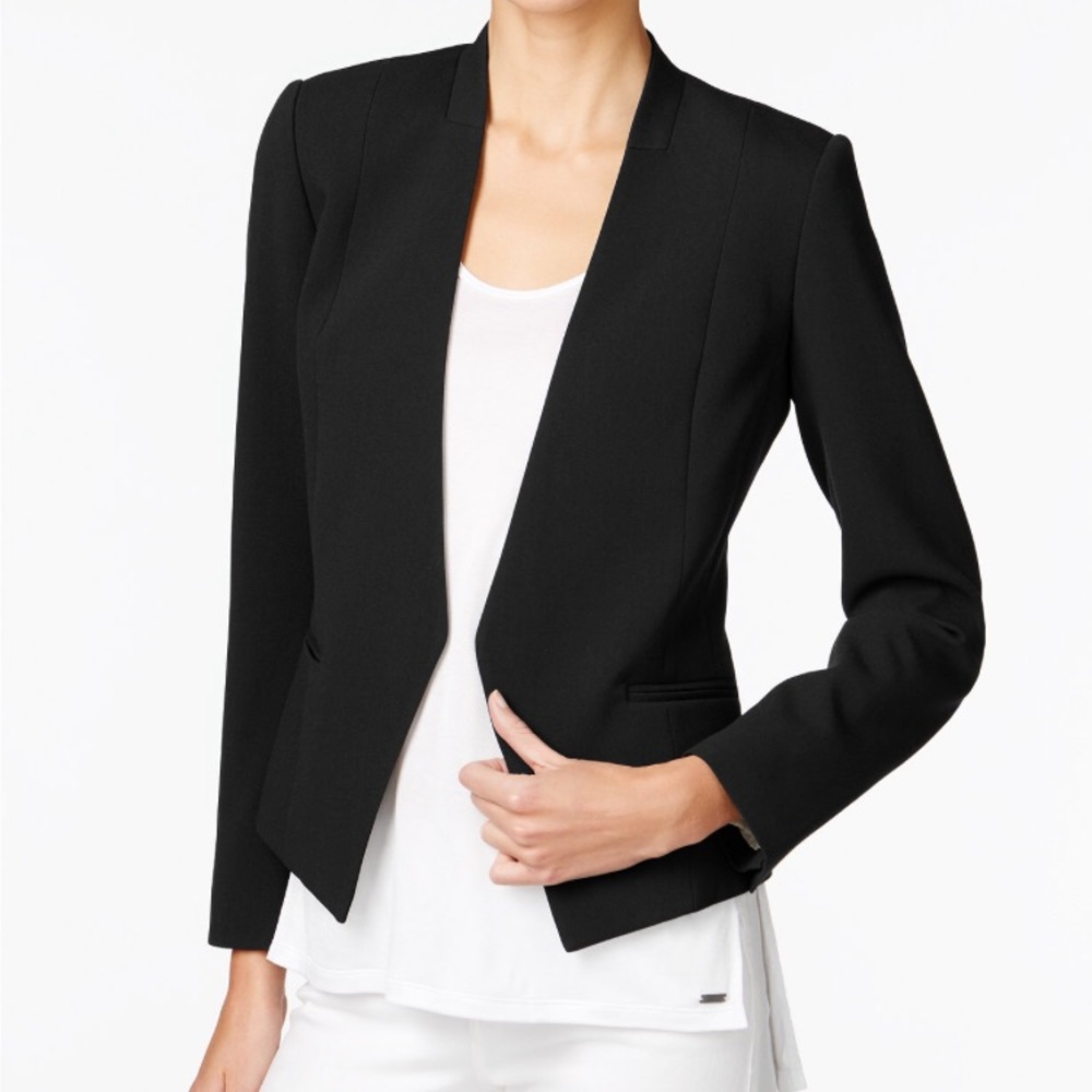 A/X Armani Exchange Collarless open front blazer