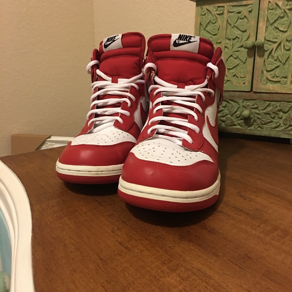 Nike dunk high LE mesh upper tumbled leather