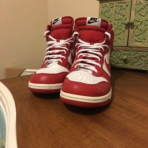 Nike dunk high LE mesh upper tumbled leather