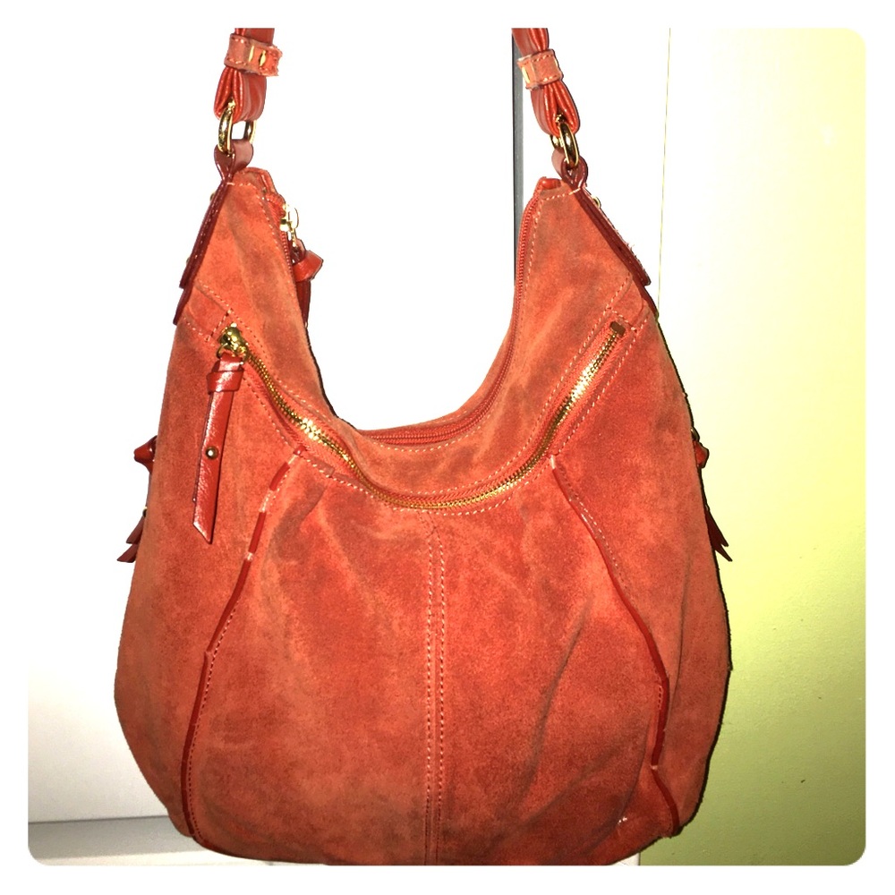 Tignanello rust suede leather pocketbook